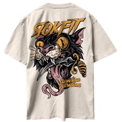 T-Shirt oversize unisexe beige STARVE YOUR DISTRACTIONS | ROKFIT