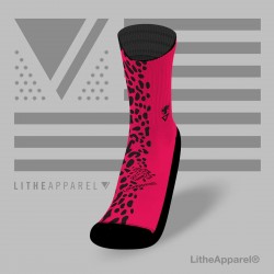 Red workout socks HALF ANIMAL PRINT | LITHE APPAREL