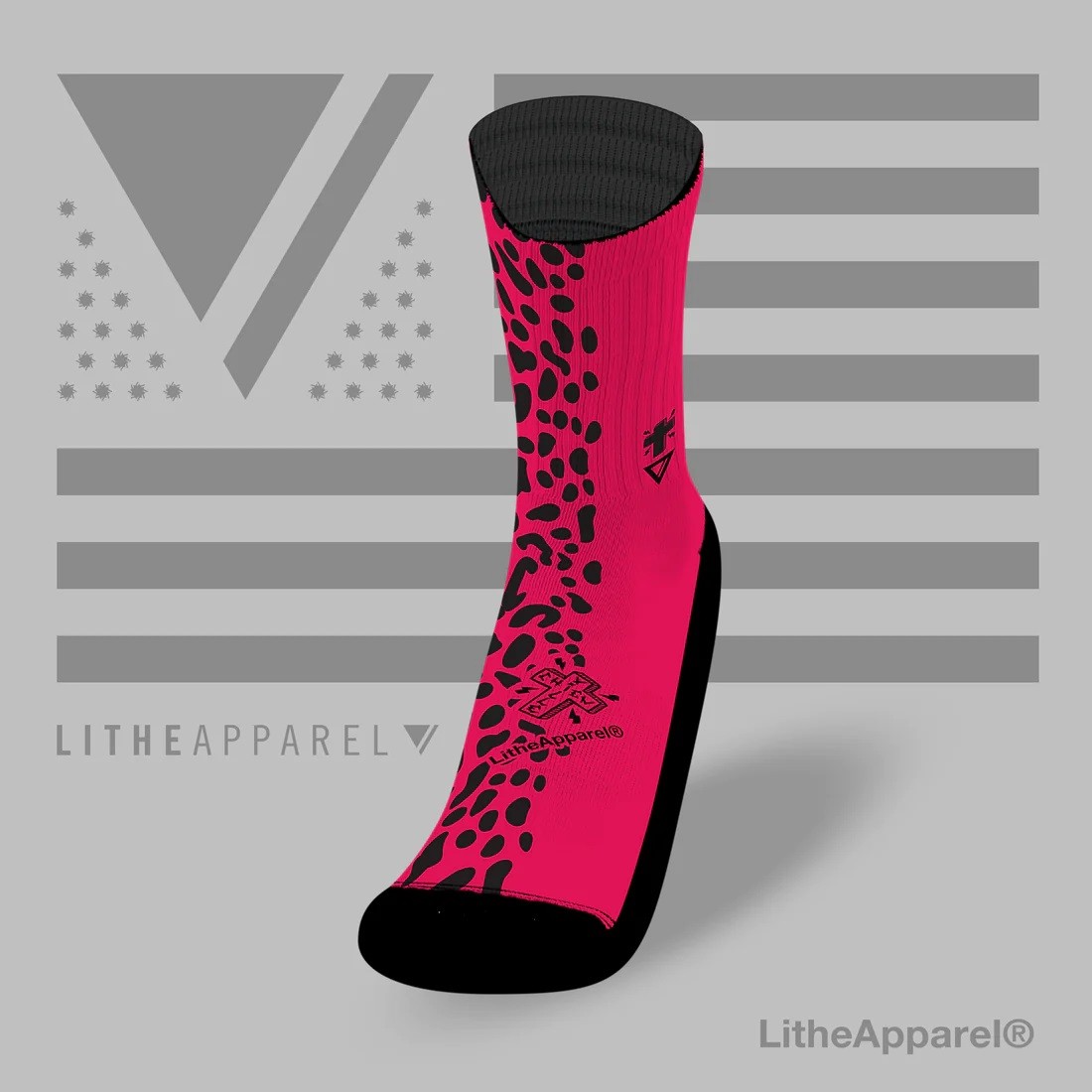 Chaussettes HALF ANIMAL PRINT rouge | LITHE APPAREL — Rouge · Taille M (39-42)