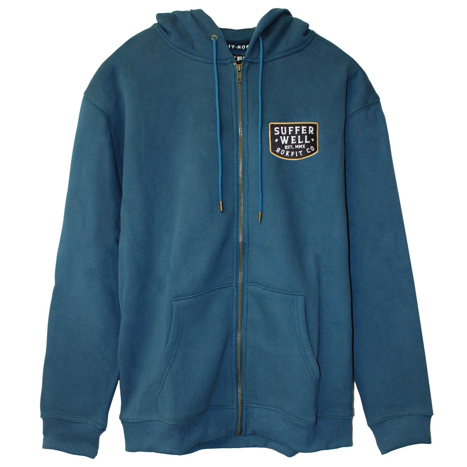 Sweat à capuche zip bleu SUFFER WELL | ROKFIT — Bleu · Taille S