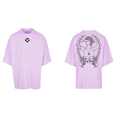 T-Shirt oversize unisexe rose clair STRONG BEAUTY | VERY BAD WOD