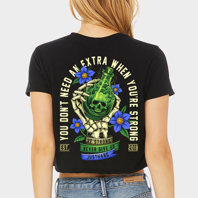 T-shirt femme Crop noir DEATH POTION | JUSTHANG — Noir · Taille XS