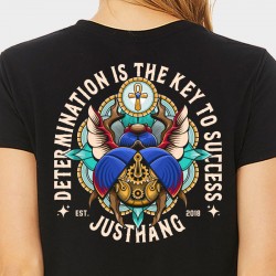 Black training crop T-shirt BEETLE KEY | JUSTHANG
