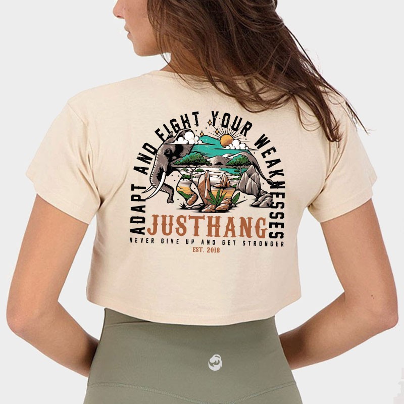 T-shirt femme Crop Beige Désert JUMBO | JUSTHANG — Beige · Taille S
