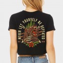 Black training crop T-shirt BEAR GETS UP | JUSTHANG