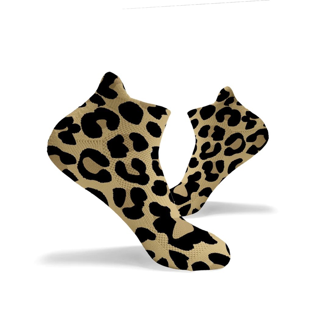 Socquettes marrons LEOPARD PRINT original ANKLE | HEXXEE SOCKS — Marron · Taille M (40-43)