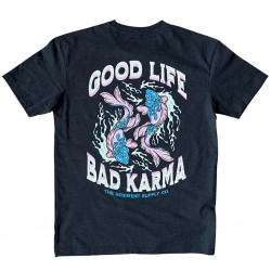 Unisex black oversized T-Shirt GOOD LIFE BAD KARMA | BARBELL REGIMENT