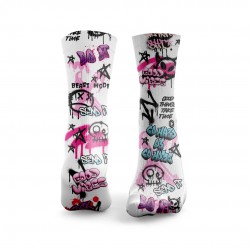 White workout SEND IT GRAFFITI socks – HEXXEE SOCKS