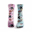 Chaussettes multicolores F BURPEES GRAFFITI Bleu et Rose | HEXXEE SOCKS