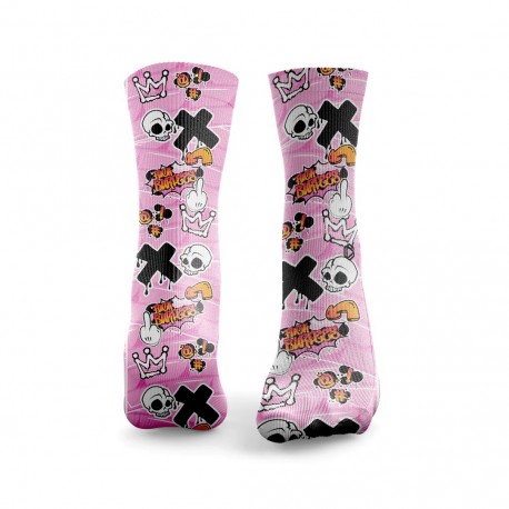 Pink workout F BURPEES GRAFFITI socks – HEXXEE SOCKS