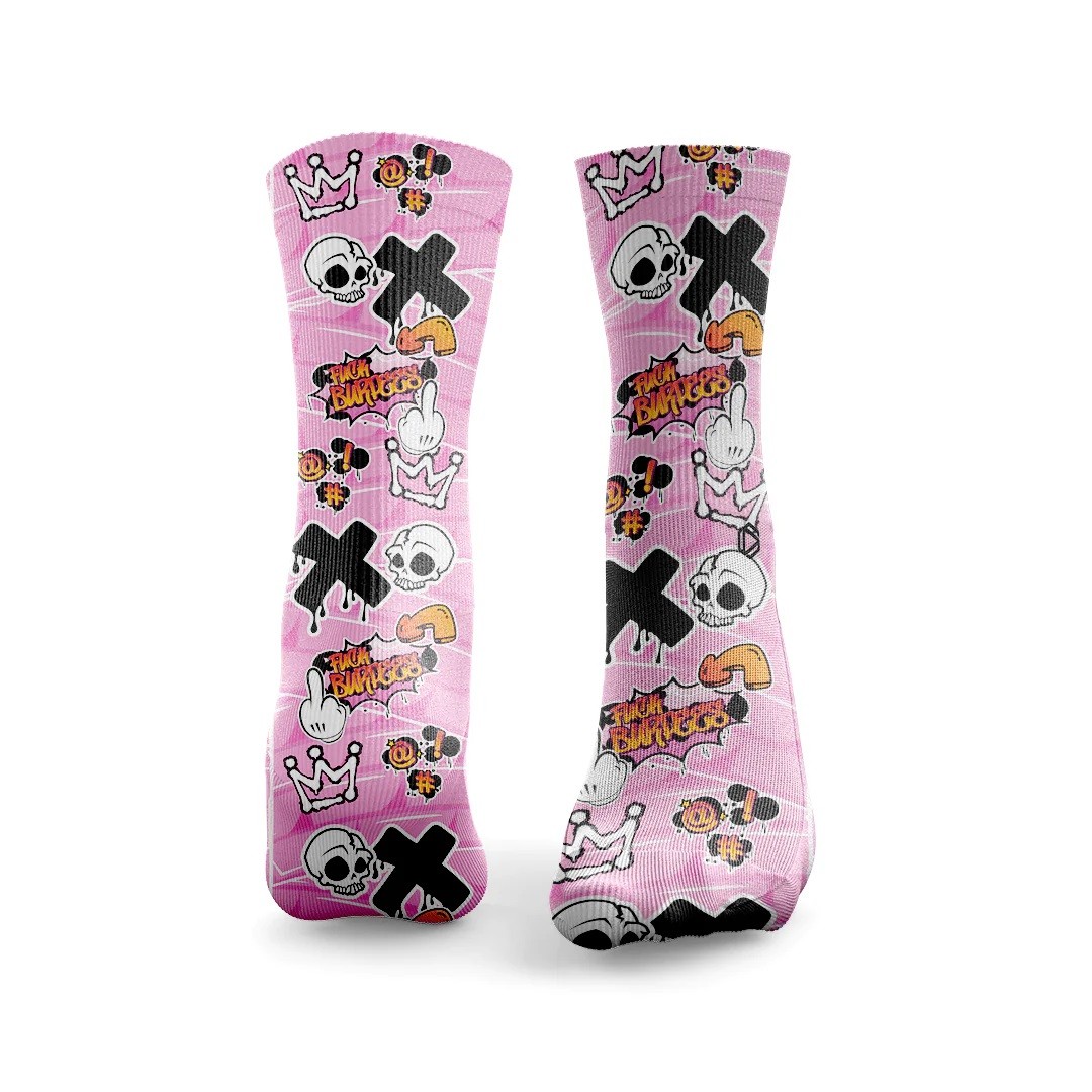 Chaussettes roses F BURPEES GRAFFITI | HEXXEE SOCKS — Rose · Taille M (40-43)