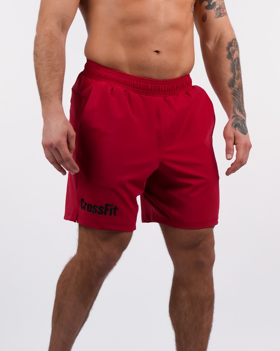 Short Homme CROSSFIT® HUNTER rouge carmine regular 8"| NORTHERN SPIRIT — Rouge · Taille S