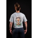 Grey green oversized Crop Top WAKE UP BEFORE TIME CAP | VERY BAD WOD