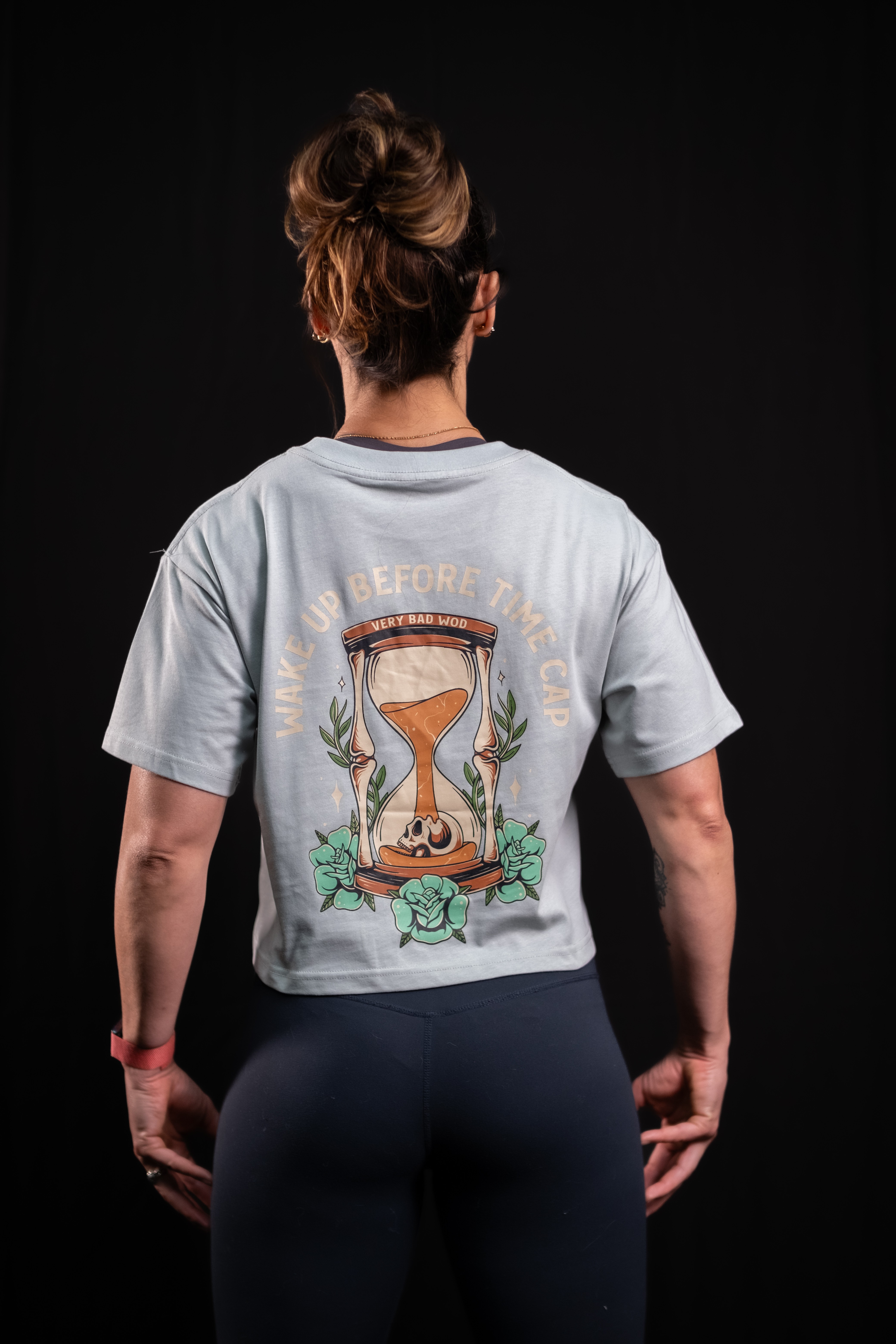Crop top oversize vert de gris WAKE UP BEFORE TIME CAP | VERY BAD WOD — Vert de Gris · Taille TU