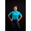 VERY BAD WOD Crop top oversize bleu WAKE UP BEFORE TIME CAP