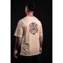 Unisex beige oversized T-Shirt SAINT OF MY TIME | VERY BAD WOD