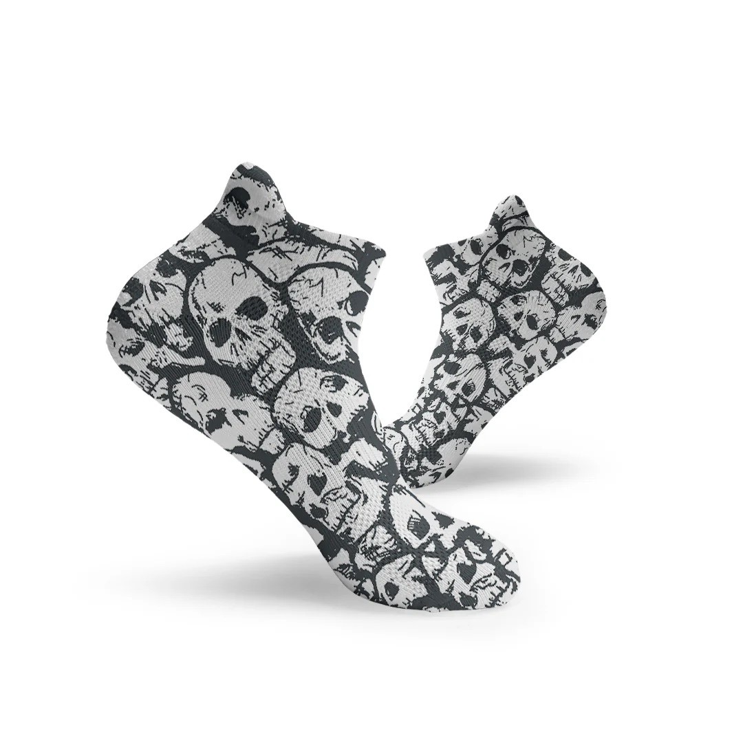 Socquettes noires et blanches DEADLY SKULLS ANKLE | HEXXEE SOCKS — Blanc · Taille M (40-43)