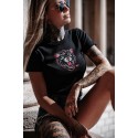 T-shirt femme Crop BE SAVAGE noir | ROKFIT