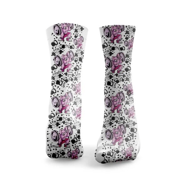 Chaussettes blanches BUNNY BUILDERS | HEXXEE SOCKS — Blanc · Taille M (40-43)