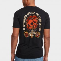 Men's Black T-Shirt FLOOR ON FIRE | JUSTHANG