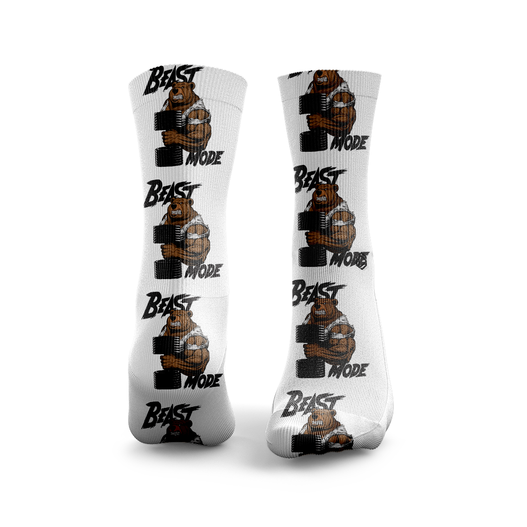 Chaussettes Beast Mode HEXXEE - Confort et Performance pour Cross Training — Blanc · Taille M (40-43)