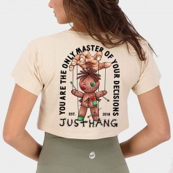 Crop Top Sport Femme beige - Master of Your Decisions - Justhang