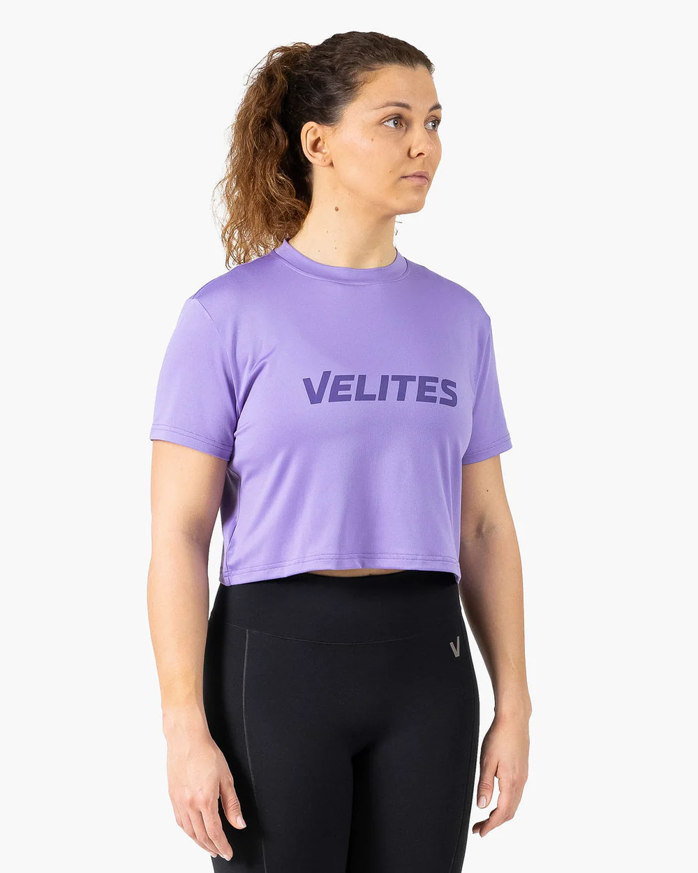 Crop top sport femme HOLO violet Wisteria VELITES — Violet · Taille M