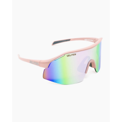 Lunettes de soleil sport Velites Raptor rose et gold en action