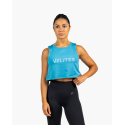 Tank crop top VELITES HOLO bleu Ultramarine – Respirant & stylé