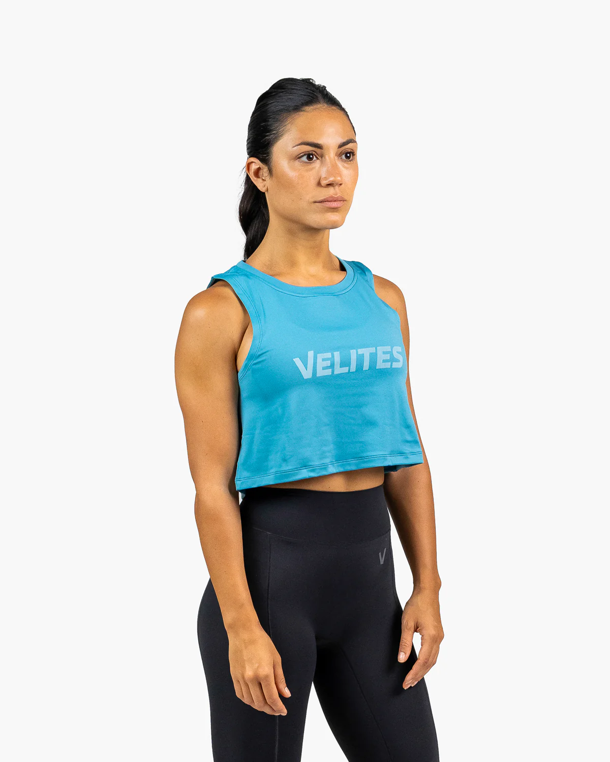 Tank crop top VELITES HOLO bleu Ultramarine - Respirant & stylé — Bleu · Taille L