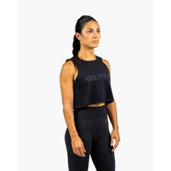 Tank crop top VELITES HOLO noir porté en CrossFit®