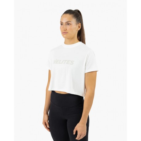 Crop top sport femme HOLO blanc VELITES