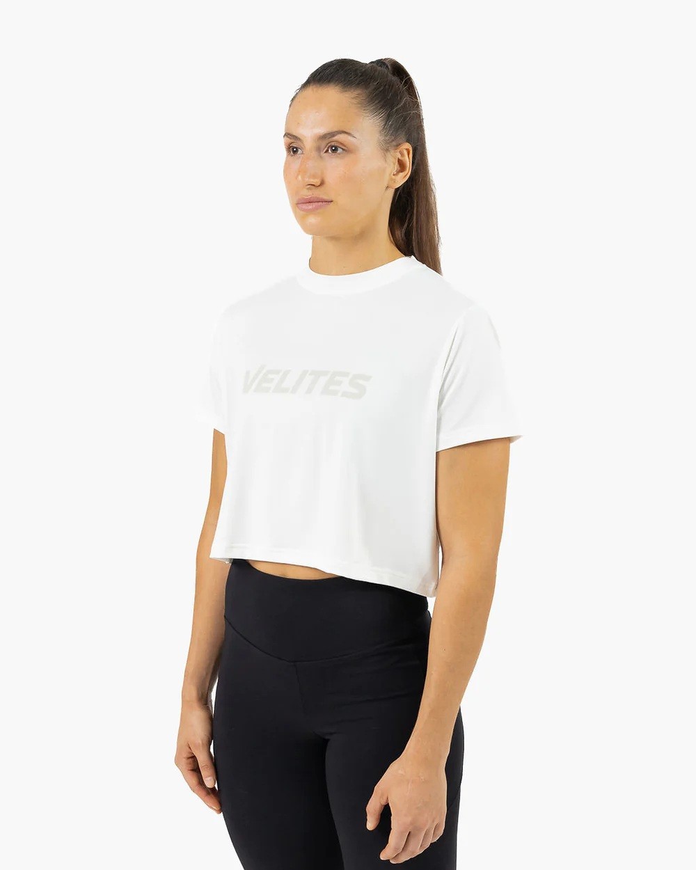 Crop top sport femme HOLO blanc VELITES — Blanc · Taille L