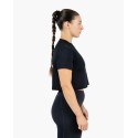 Crop top respirant anti-odeur pour fitness en noir