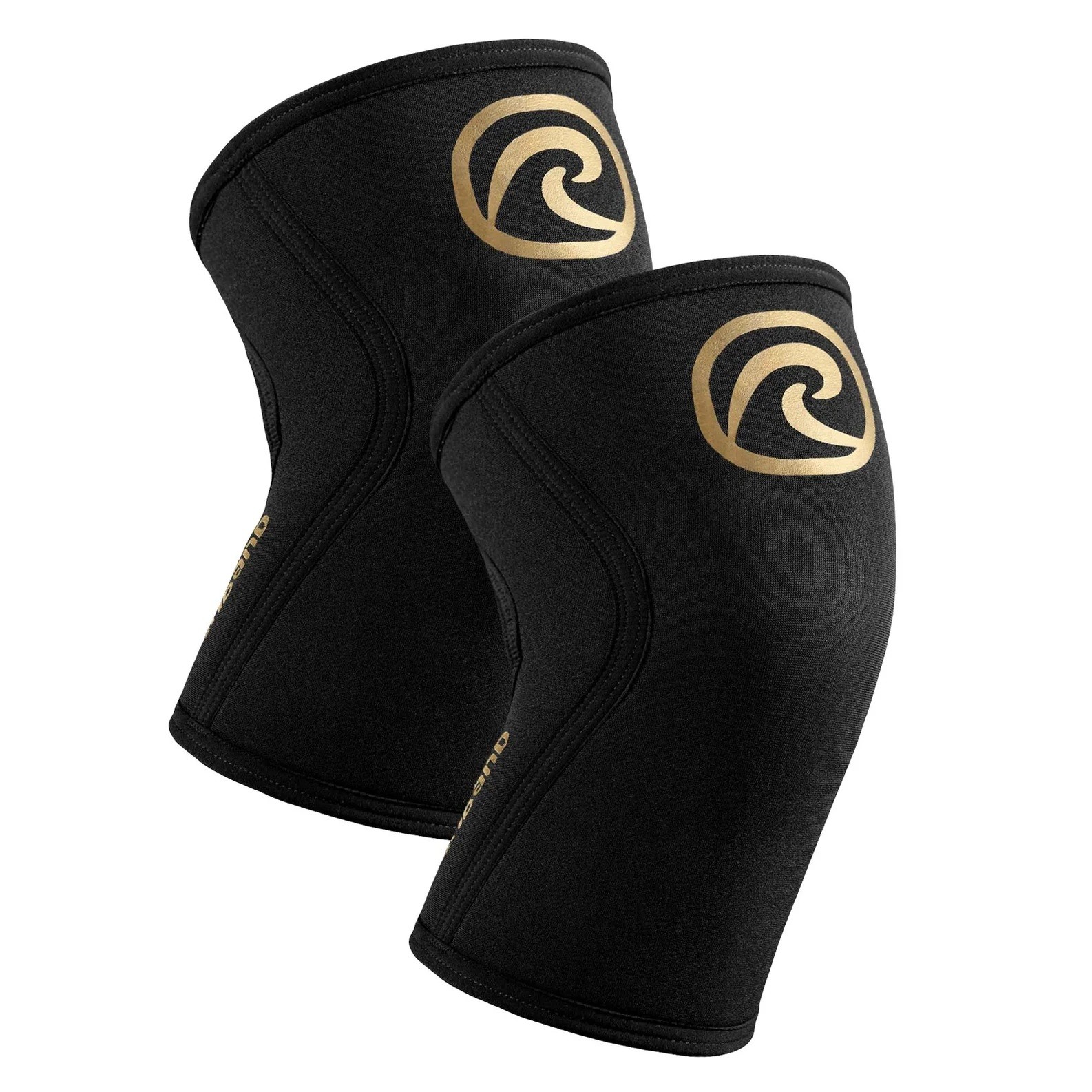 Paire Genouillères CHAMPIONS EDITION Noire - Gold 5 mm | REHBAND — Or · Taille XL