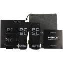 Maniques Heron Picsil noires portées sur barre pour grip workout