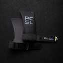 Maniques Heron Picsil noires portées sur barre pour grip workout