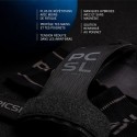 Maniques Heron Picsil noires portées sur barre pour grip workout