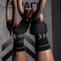 Maniques Heron Picsil noires portées sur barre pour grip workout