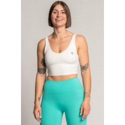 Brassière femme sport blanche Alessia vue de face – confort et style