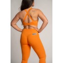Brassière Kamila orange dos croisé pour liberté de mouvement