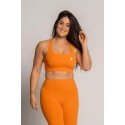Crop brassière orange Barbell Regiment respirante et technique
