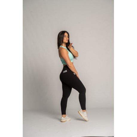 Legging Côtelé Noir Ébène À Taille Haute | FR