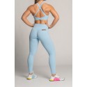Zoom matière du legging femme respirant bleu clair