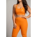 Legging kimy Barbell Regiment orange pour entraînement intensif