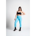 Legging bleu femme Barbell Regiment taille haute en action