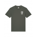T-shirt sport vert army Barbell Regiment porté en WOD