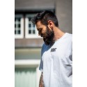Détail du t-shirt oversized cross training unisexe blanc
