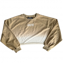Crop sweatshirt femme The Faded beige sand – vue de face
