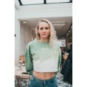 Crop sweatshirt femme The Faded vert olive – vue de face